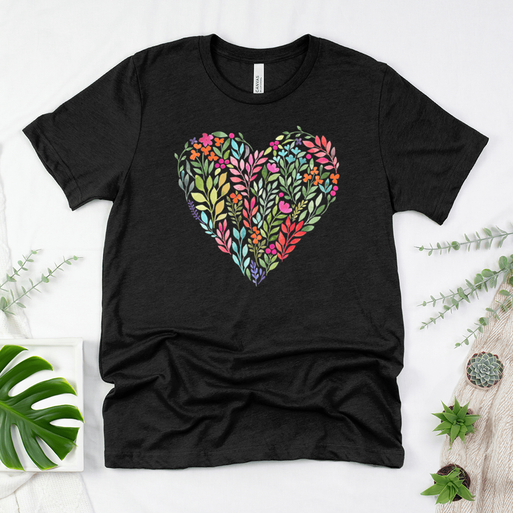 Bright Flower Heart Unisex Tee