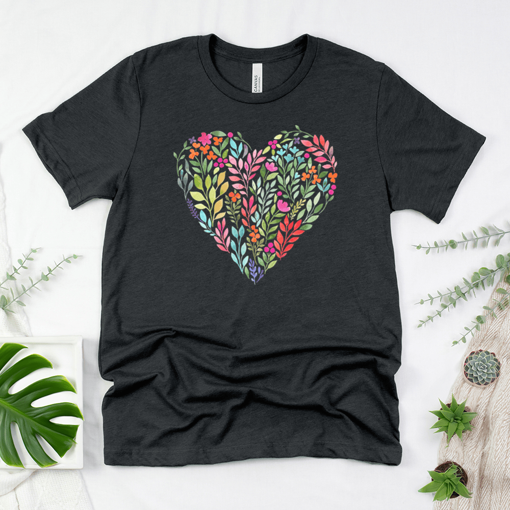 Bright Flower Heart Unisex Tee
