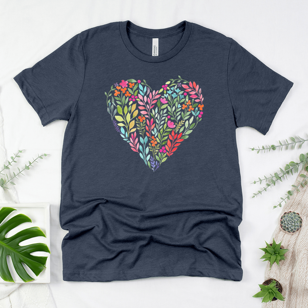 Bright Flower Heart Unisex Tee