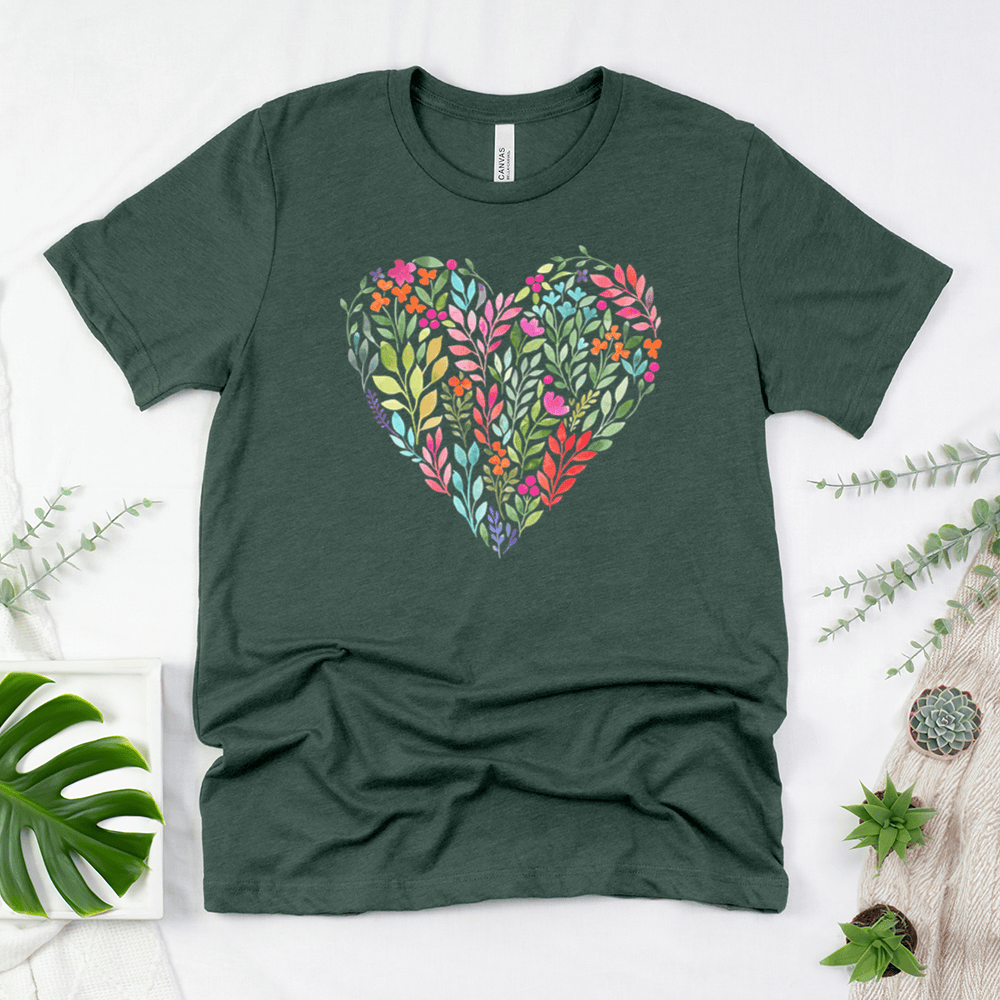 Bright Flower Heart Unisex Tee