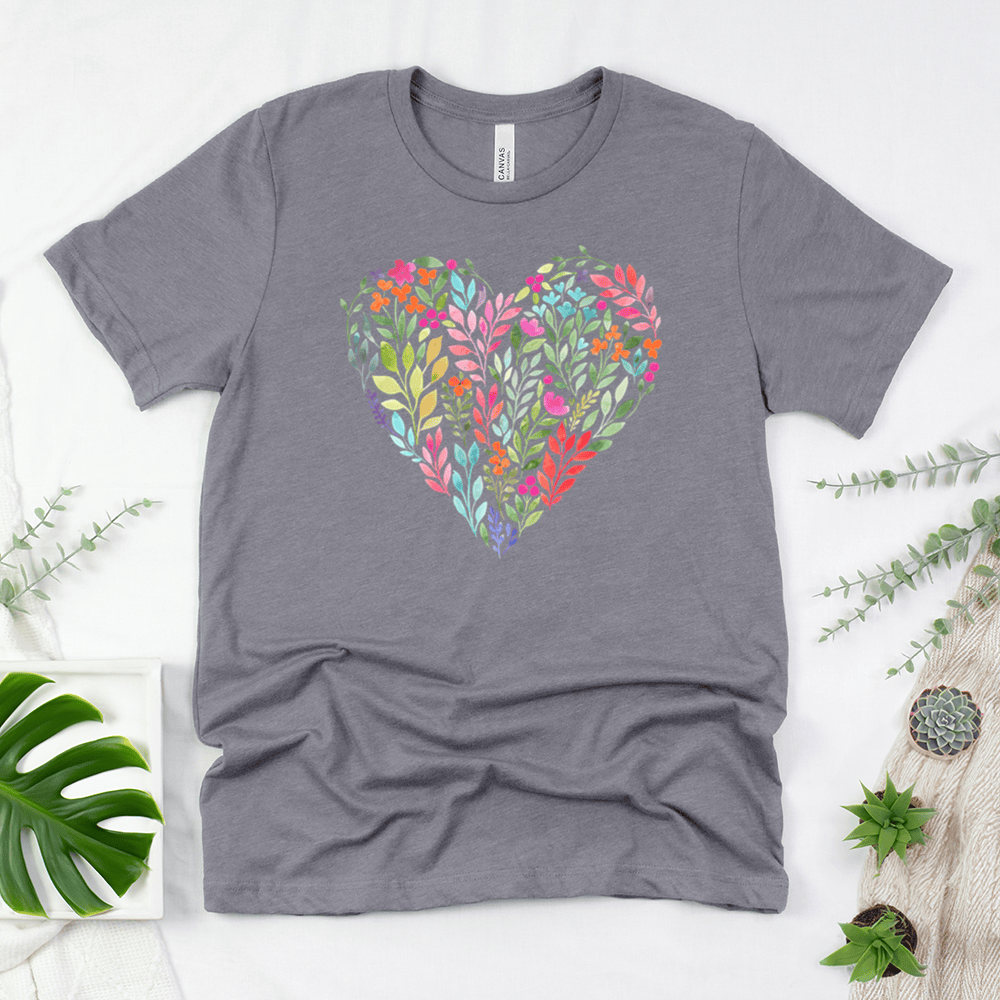 Bright Flower Heart Unisex Tee