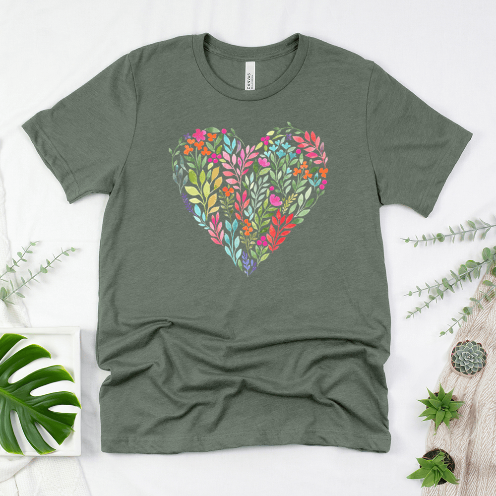 Bright Flower Heart Unisex Tee