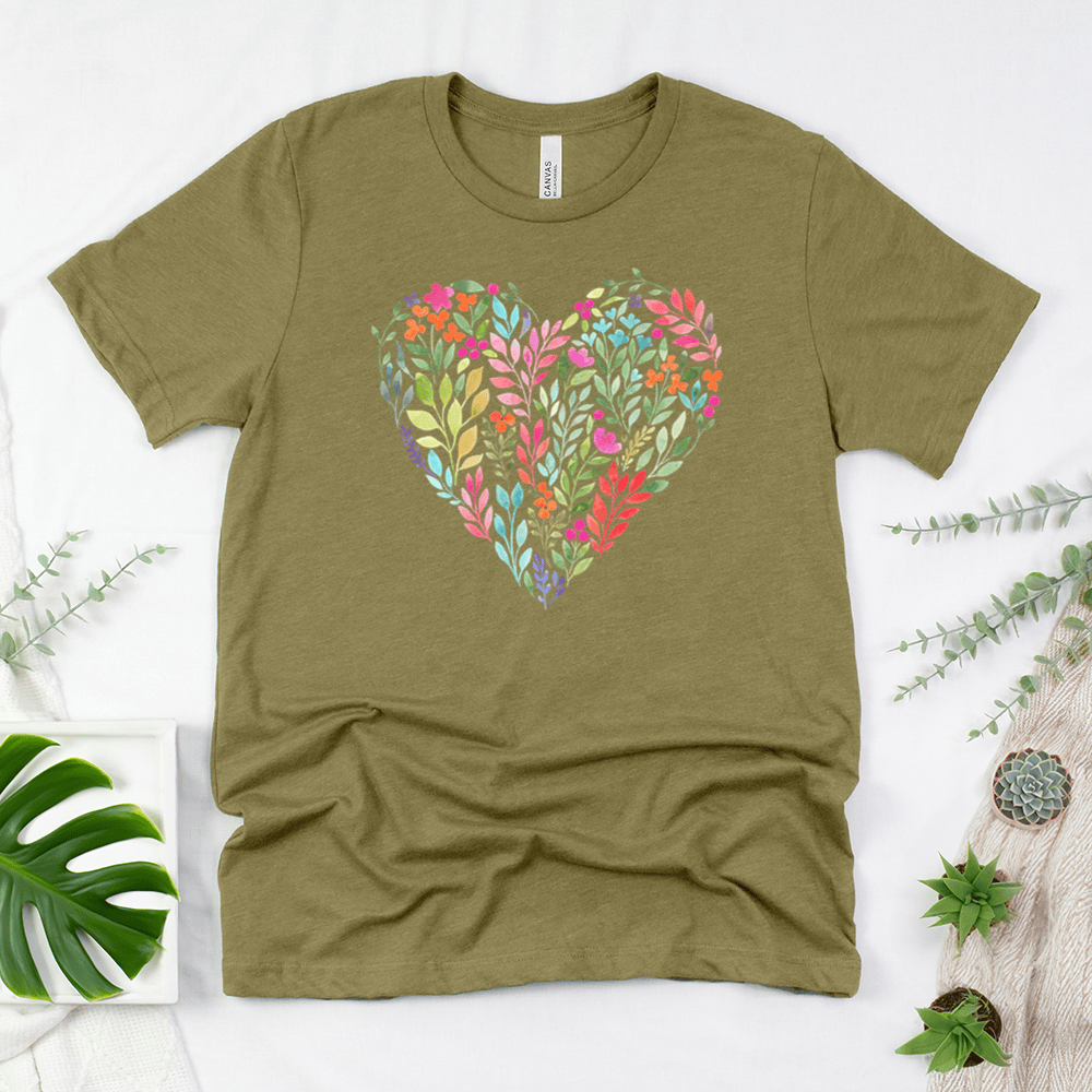 Bright Flower Heart Unisex Tee