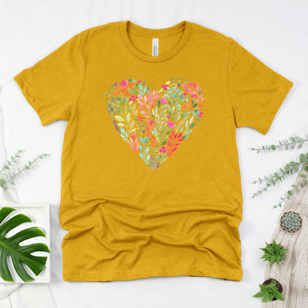 Bright Flower Heart Unisex Tee