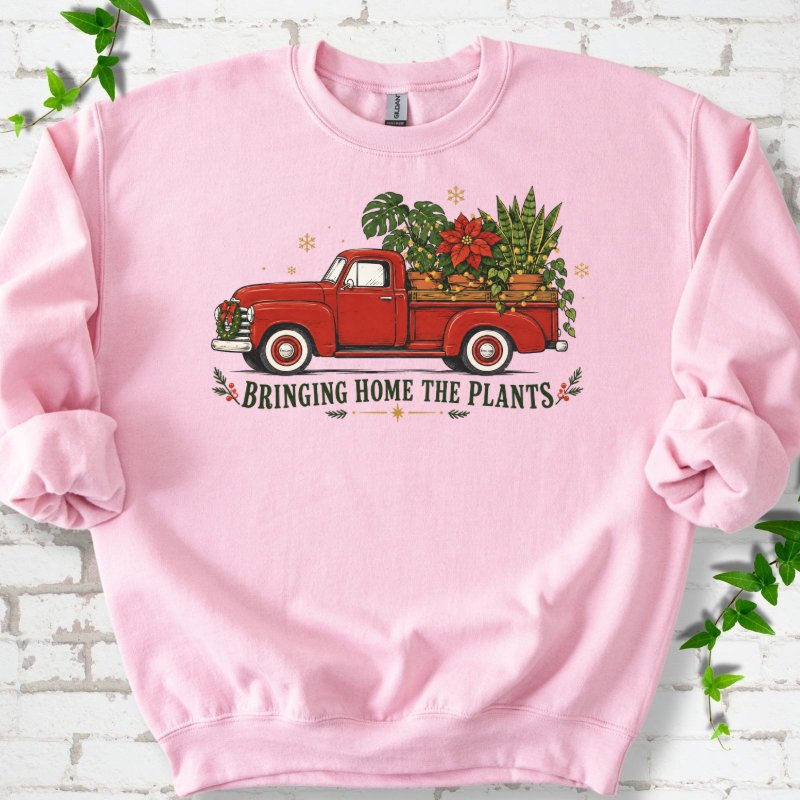 Bringing Home The Plants Sweatshirt in Light Pink – PlotlyGarden