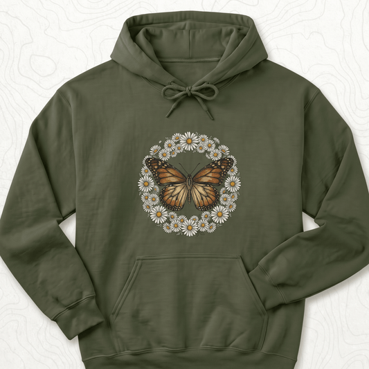 Butterfly Daisy Wreath Hoodie