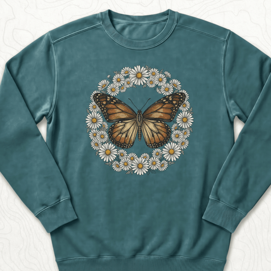Butterfly Daisy Wreath Sweatshirt