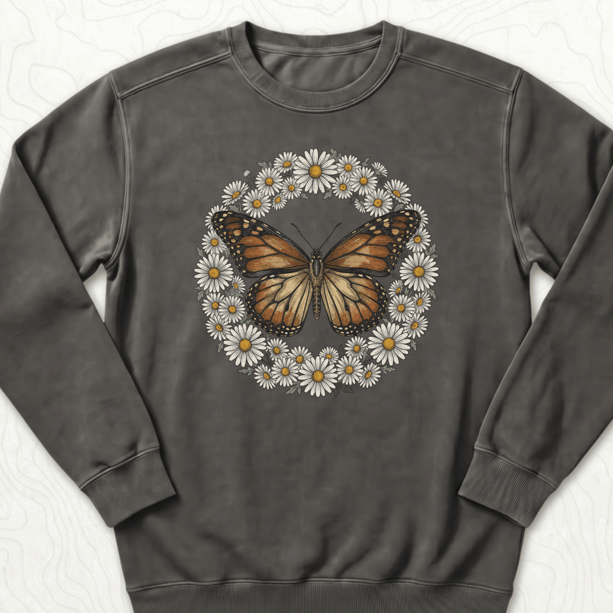 Butterfly Daisy Wreath Sweatshirt