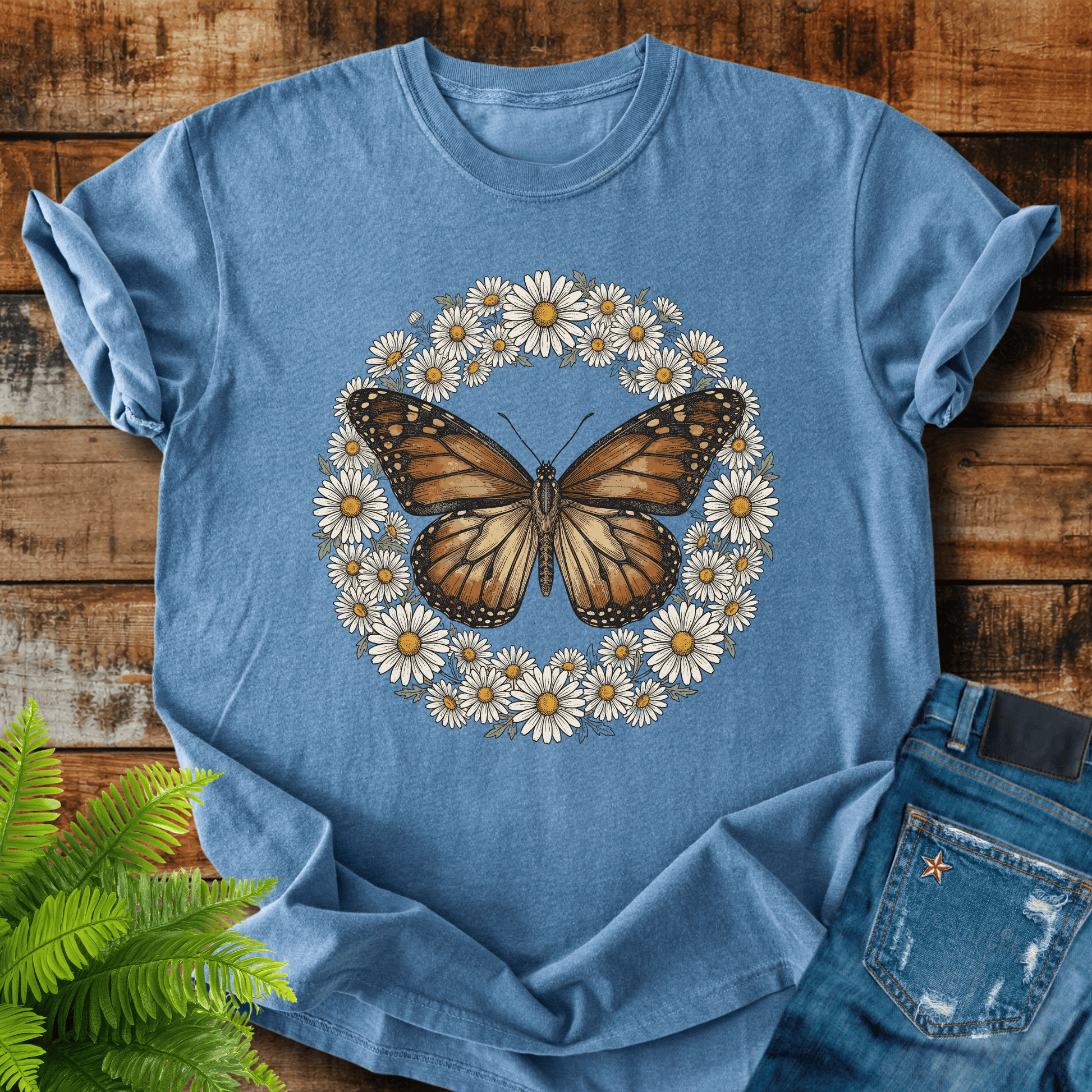 Butterfly Daisy Wreath T-shirt