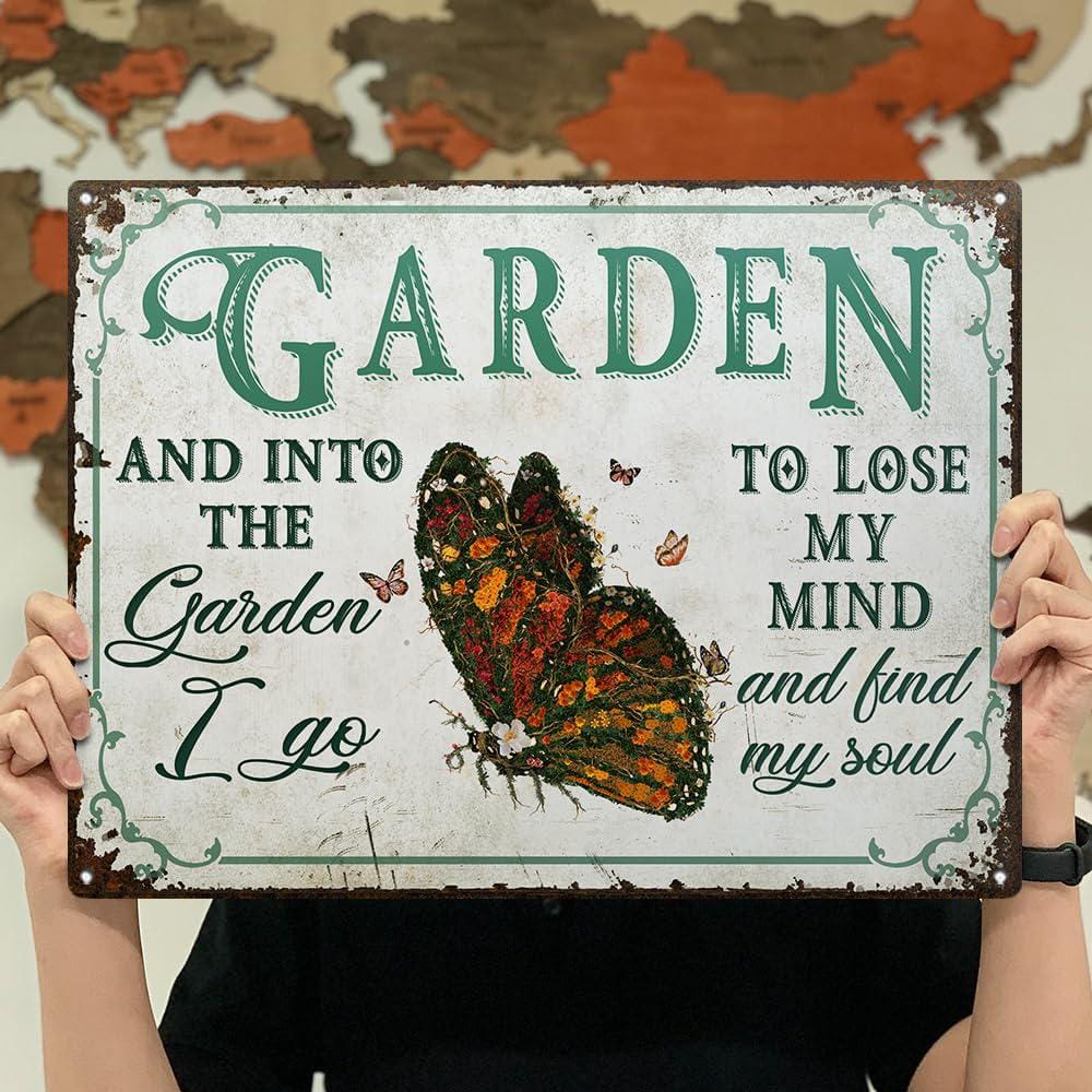 Butterfly Garden Metal Sign