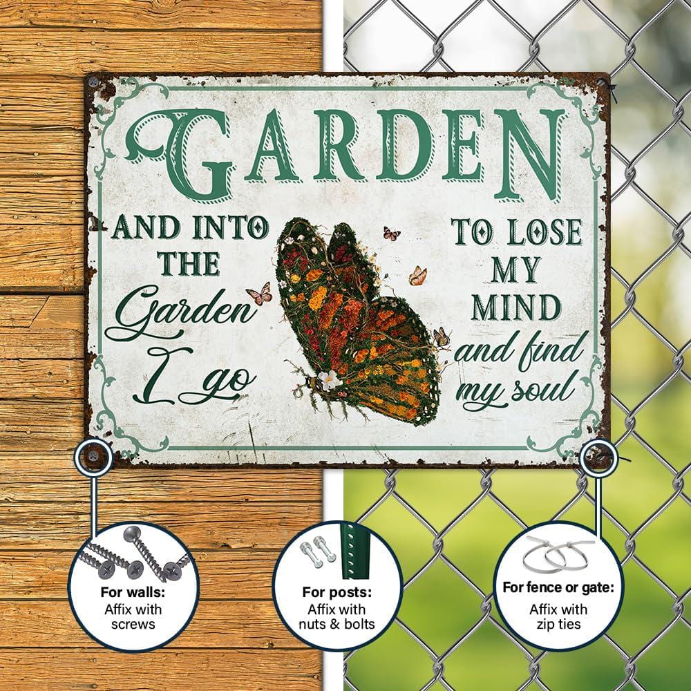 Butterfly Garden Metal Sign