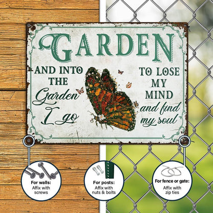 Butterfly Garden Metal Sign