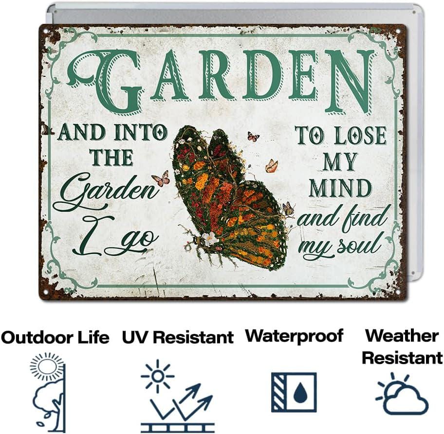 Butterfly Garden Metal Sign