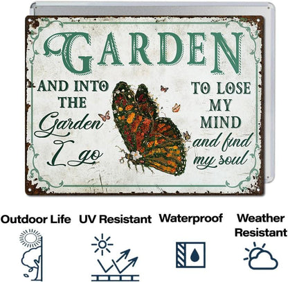 Butterfly Garden Metal Sign