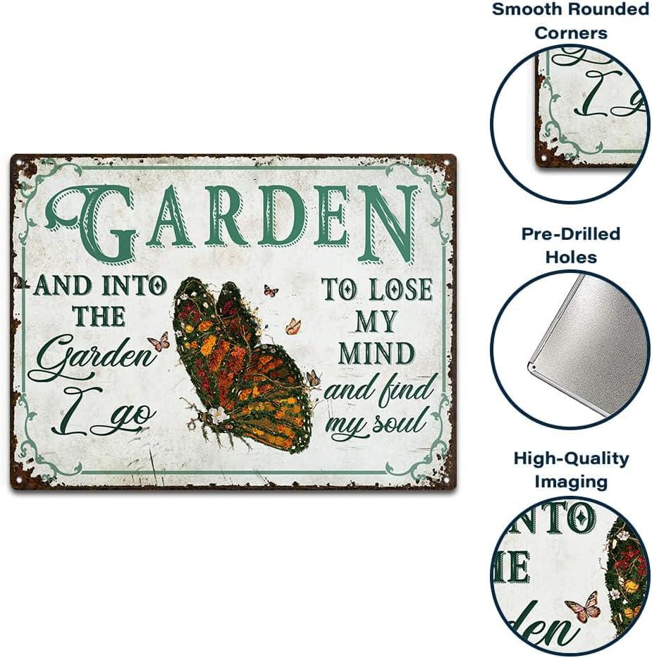 Butterfly Garden Metal Sign