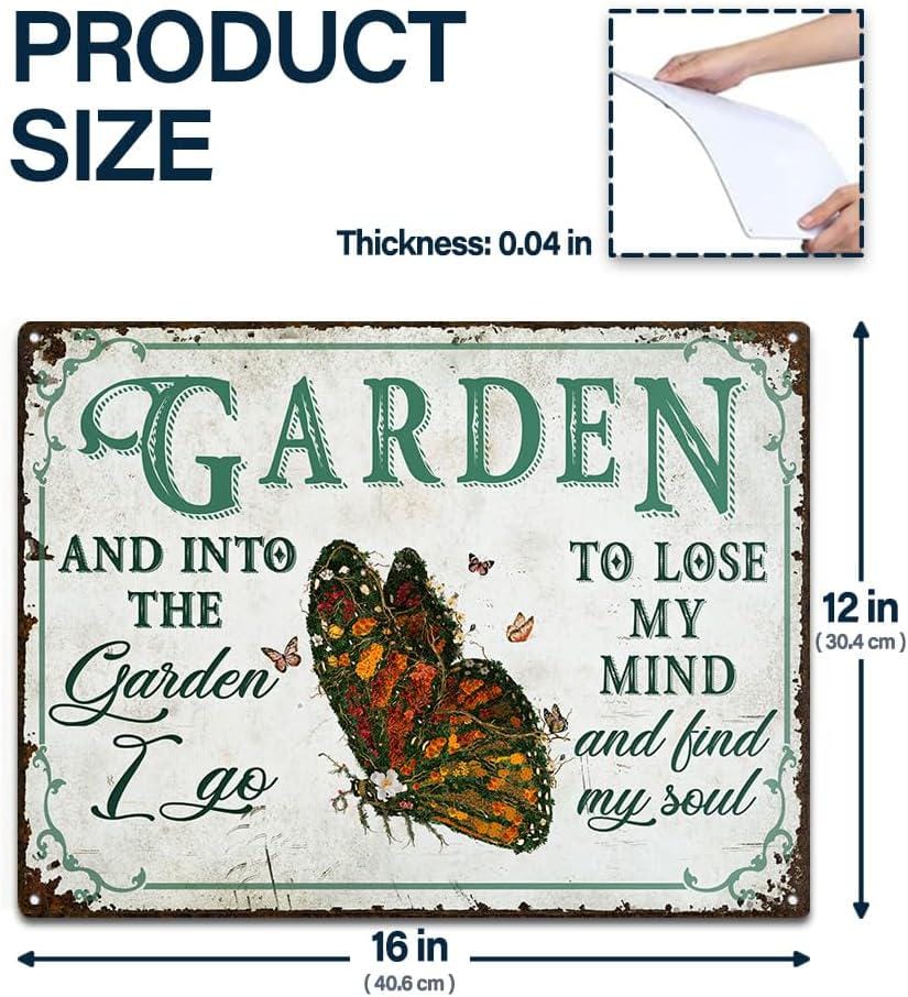 Butterfly Garden Metal Sign