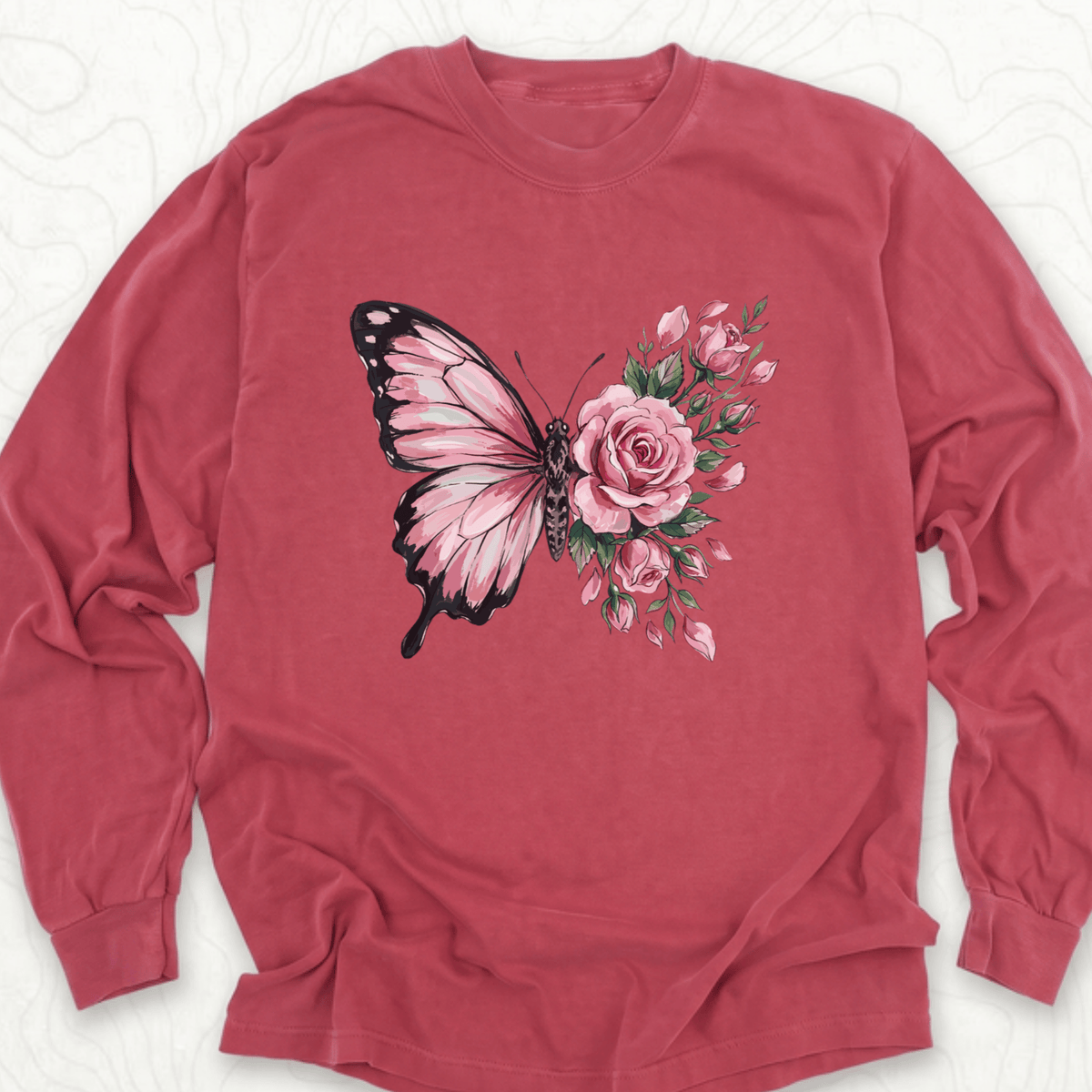 Butterfly Rose LS T-shirt