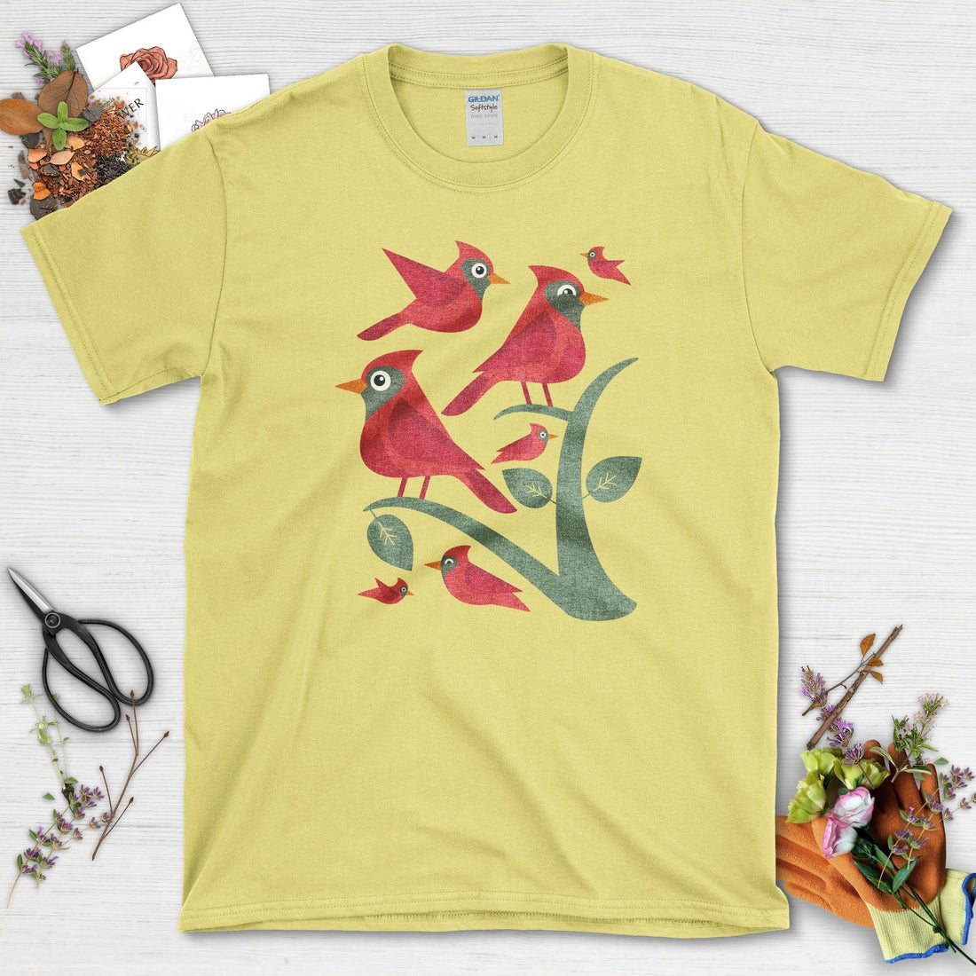 Cardinal Birds Graphic T-Shirt