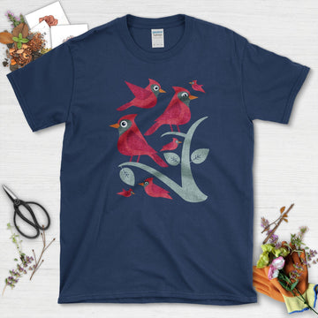 Cardinal Birds Graphic T-Shirt