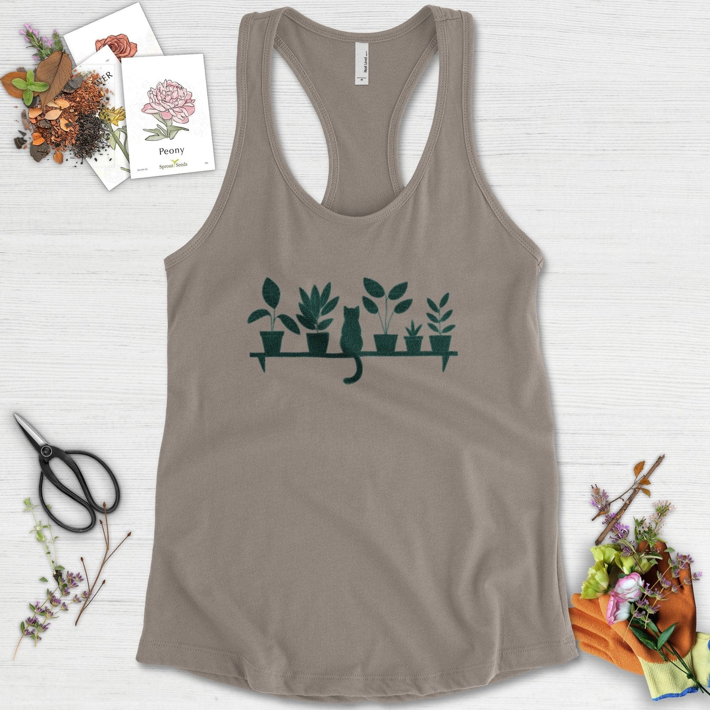 Cat Among Houseplants Racerback