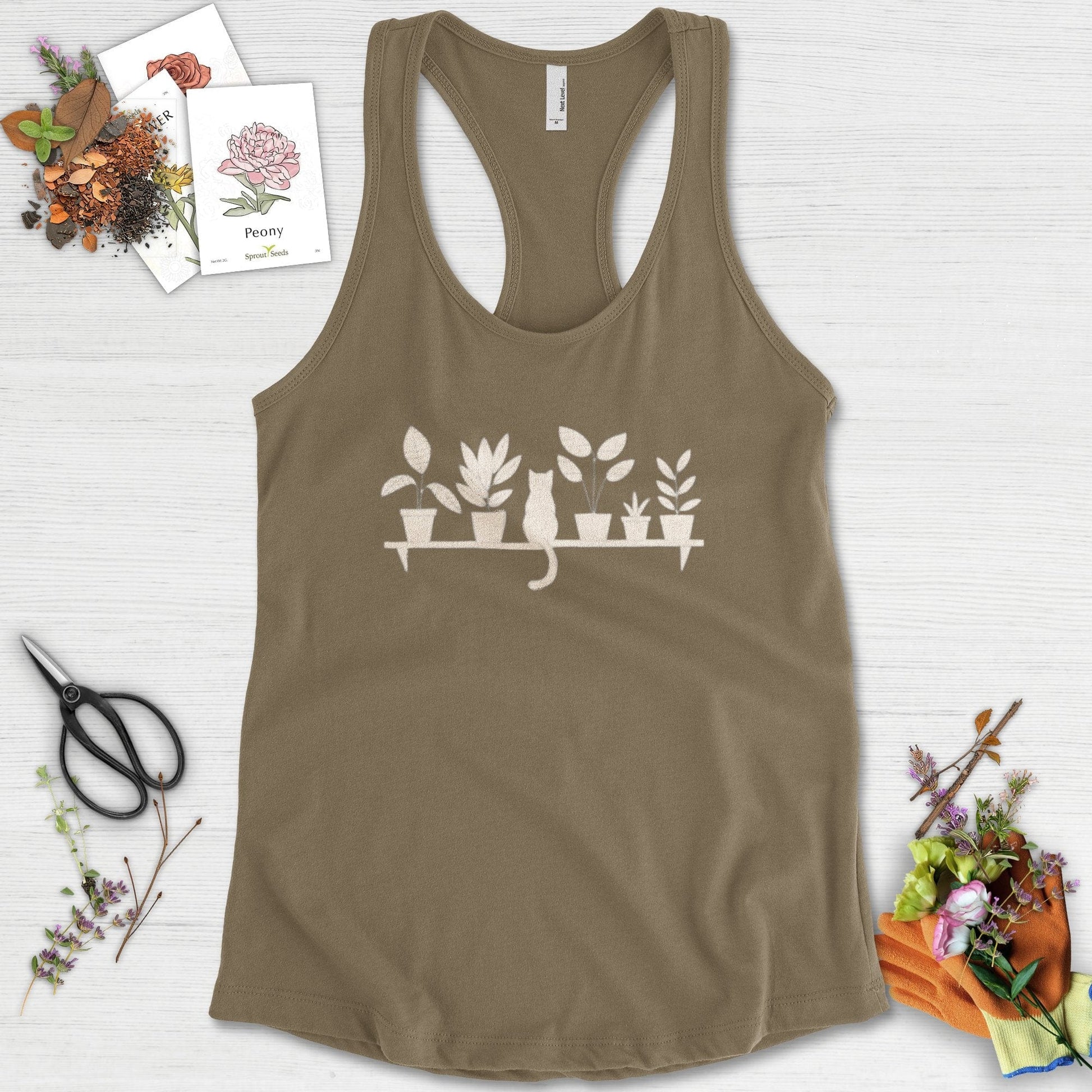 Cat Among Houseplants Racerback