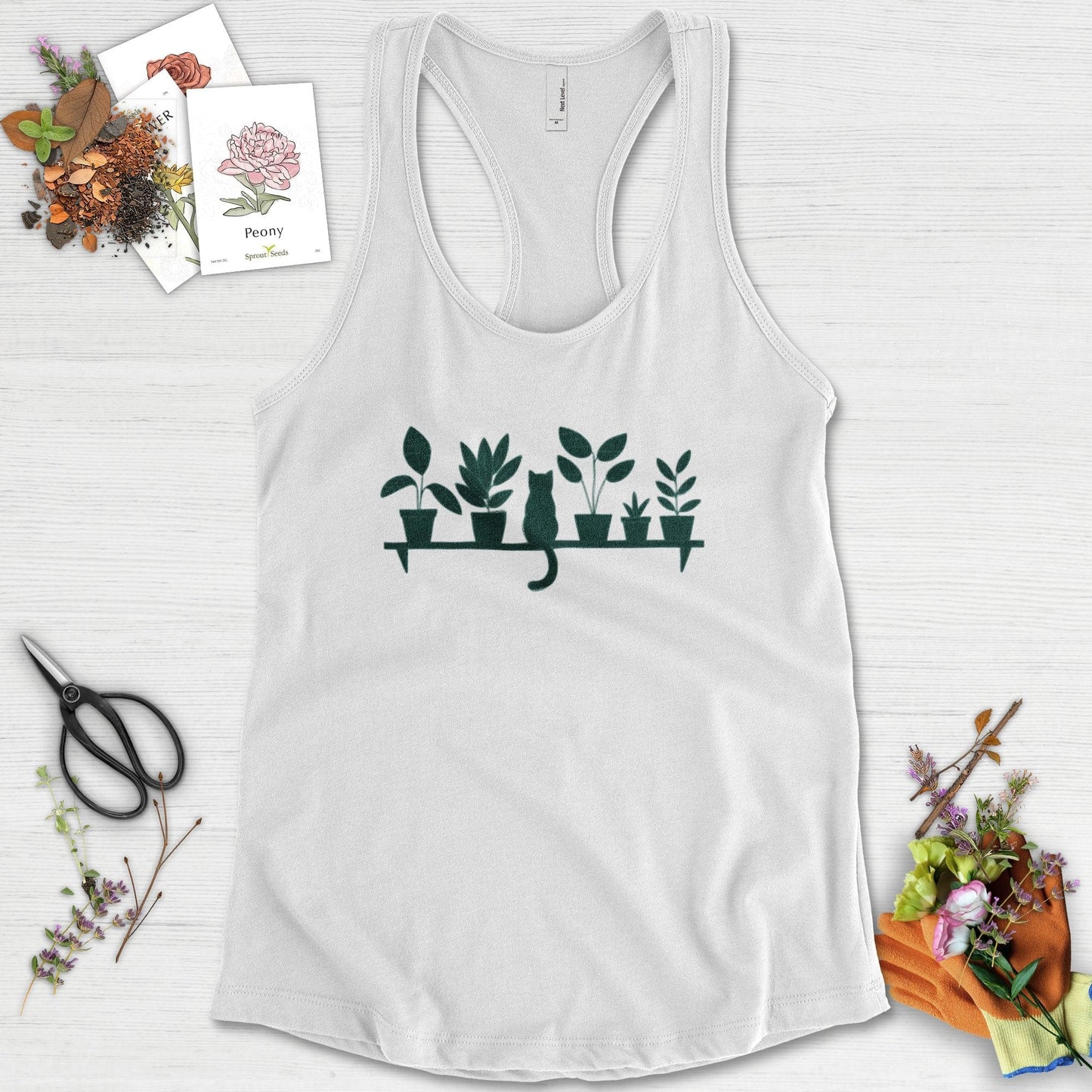 Cat Among Houseplants Racerback