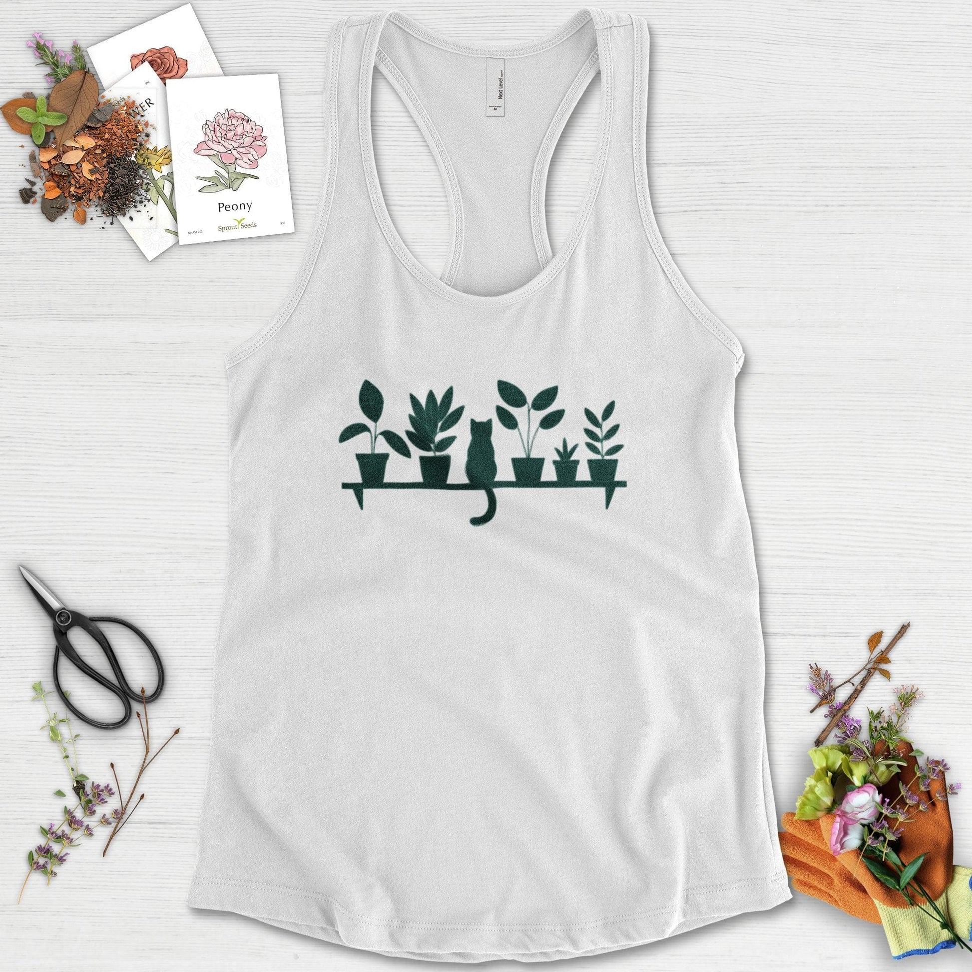 Cat Among Houseplants Racerback