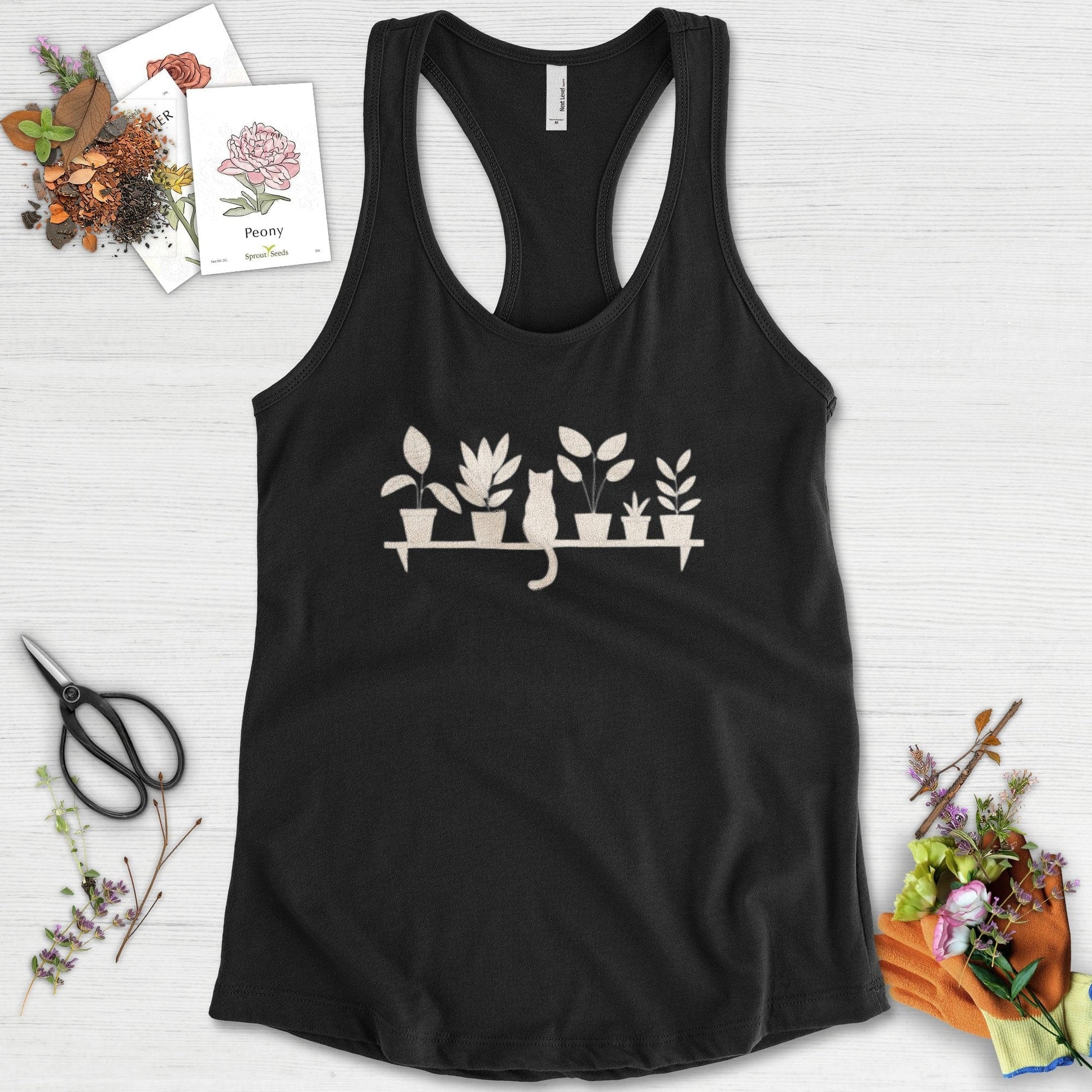 Cat Among Houseplants Racerback