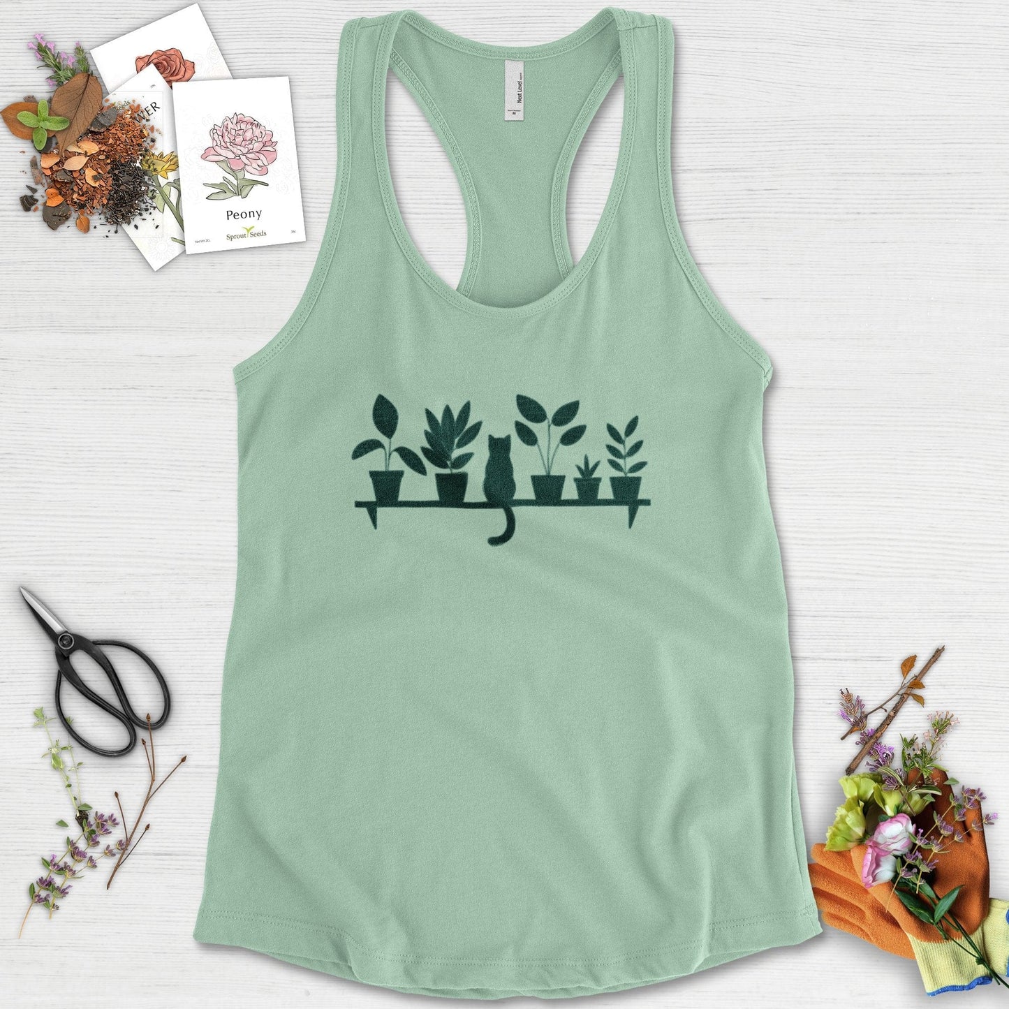 Cat Among Houseplants Racerback