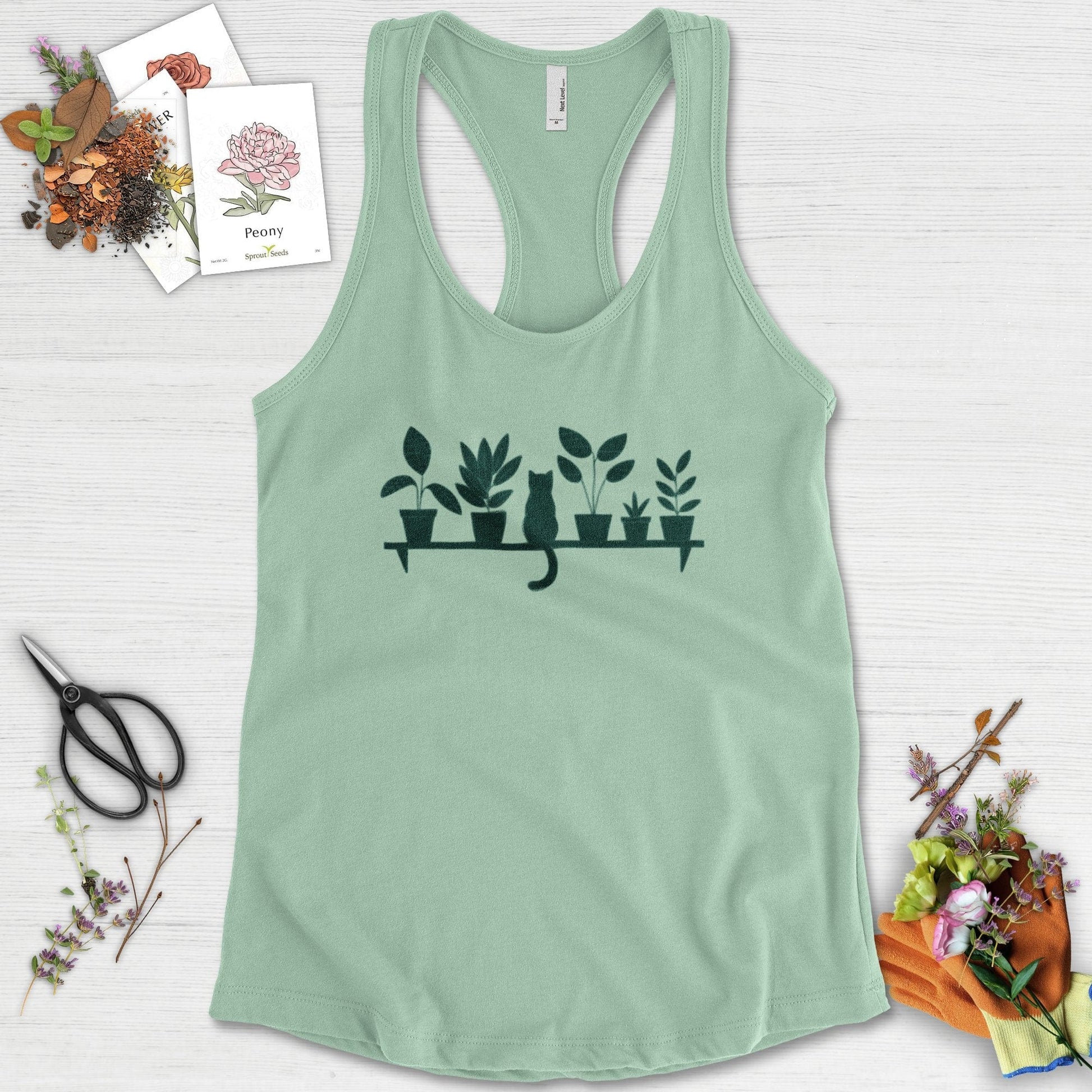 Cat Among Houseplants Racerback