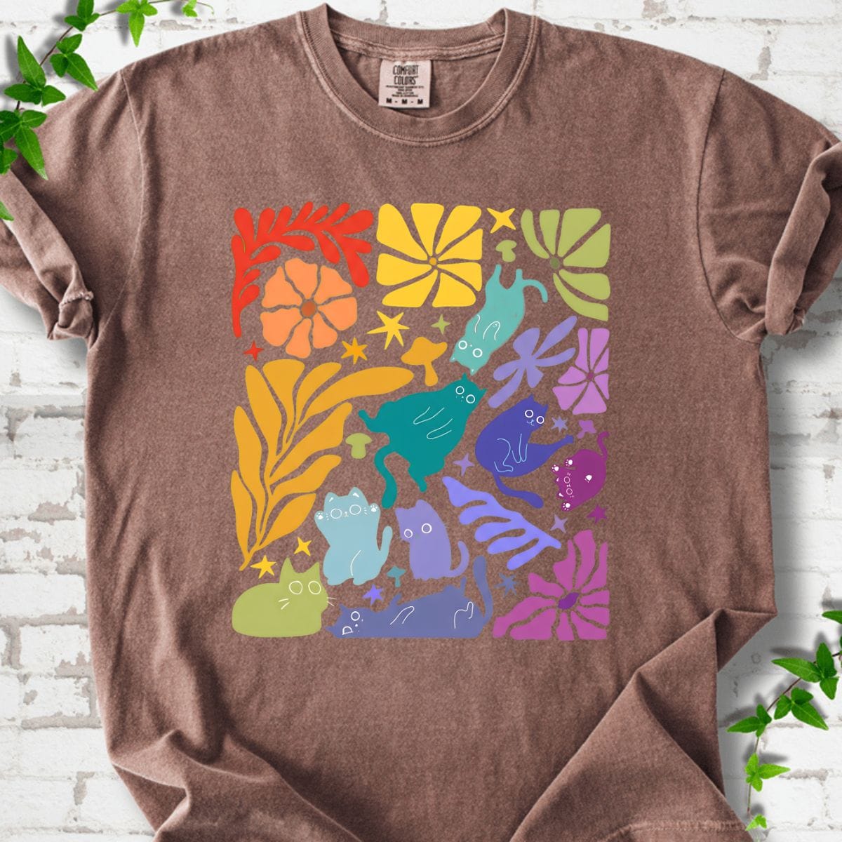 Cat and Wildflowers T-Shirt
