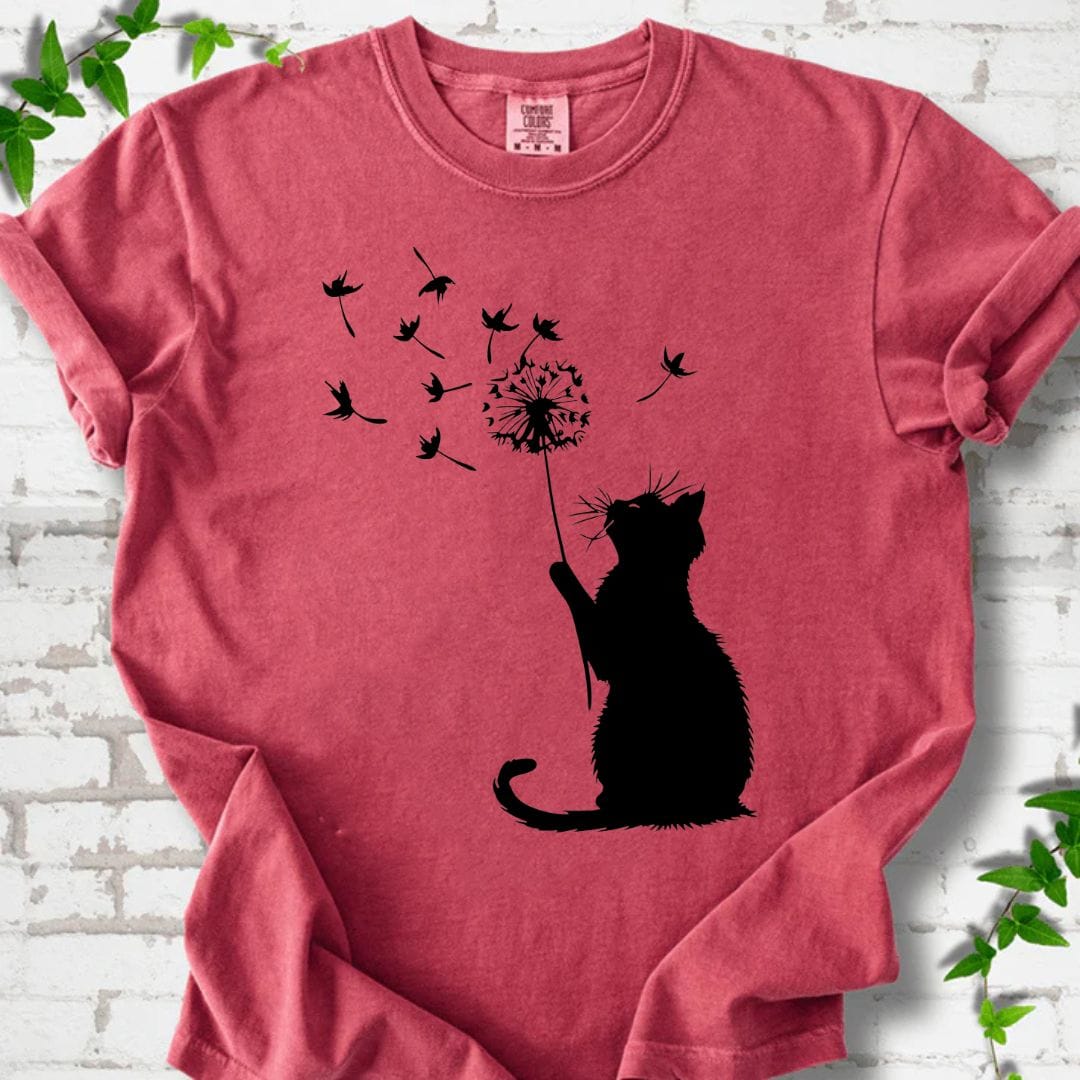 Cat and Wildflowers T-Shirt