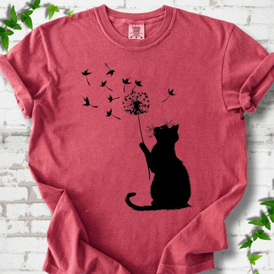 Cat and Wildflowers T-Shirt