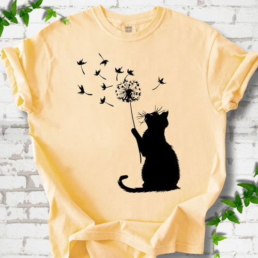 Cat and Wildflowers T-Shirt