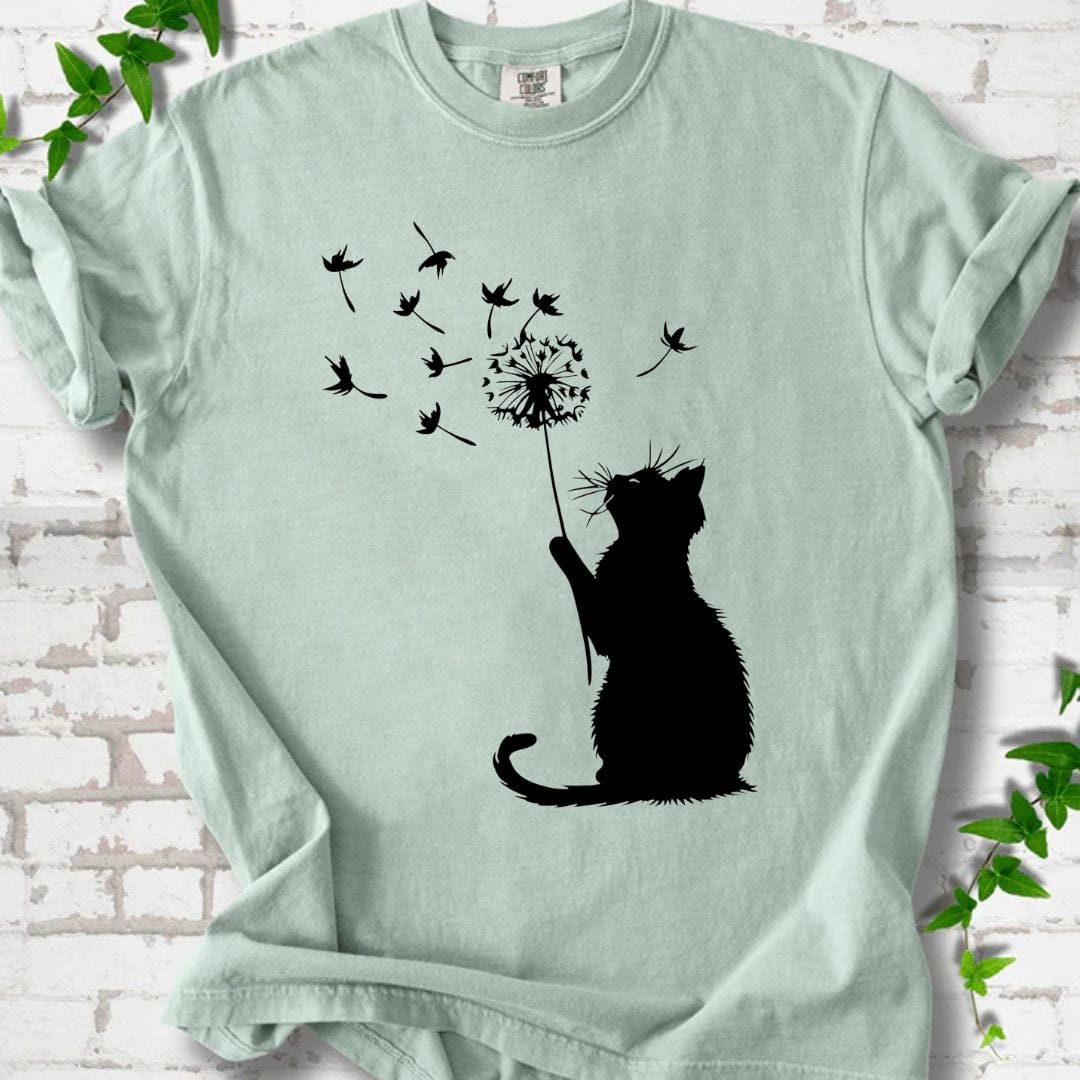 Cat and Wildflowers T-Shirt
