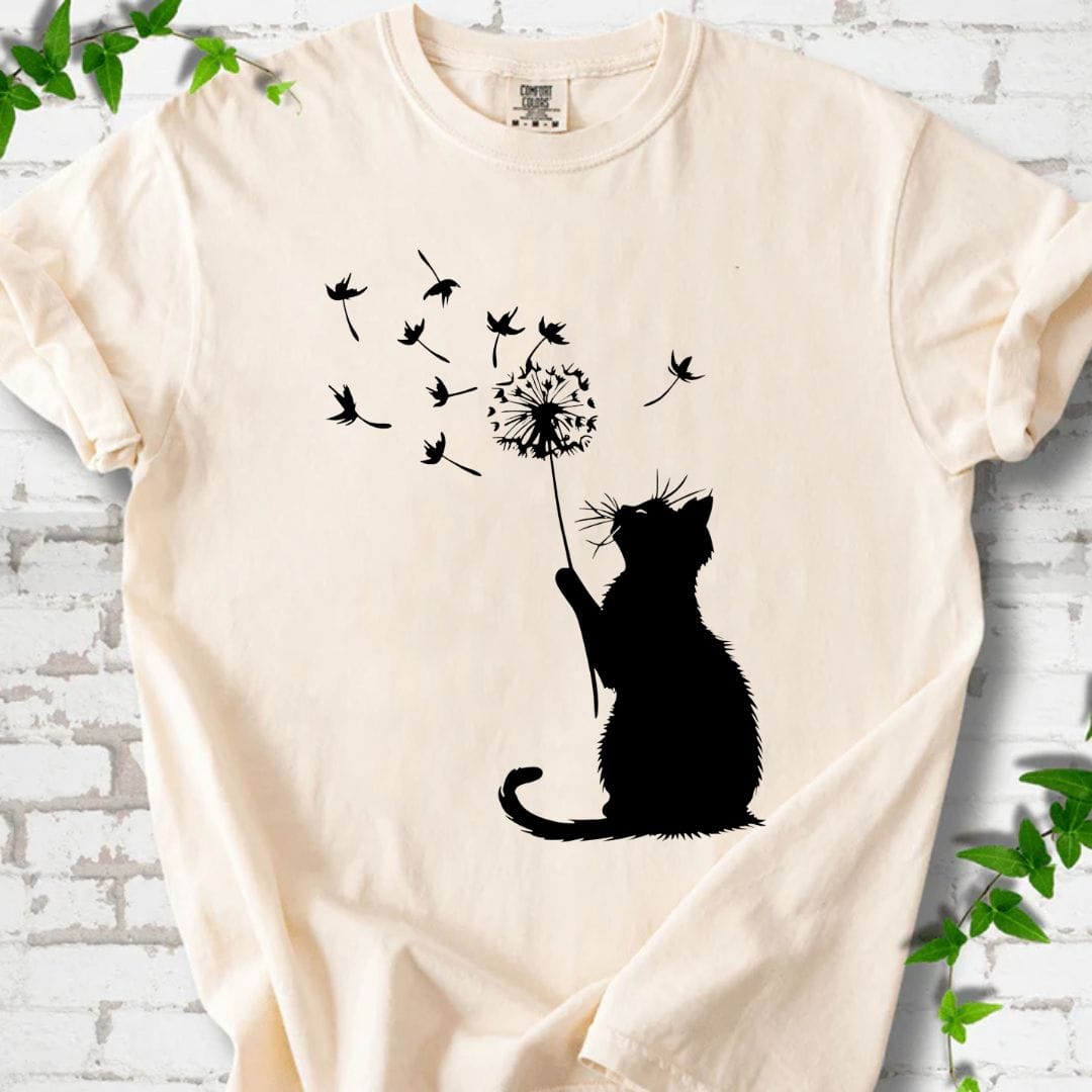 Cat and Wildflowers T-Shirt