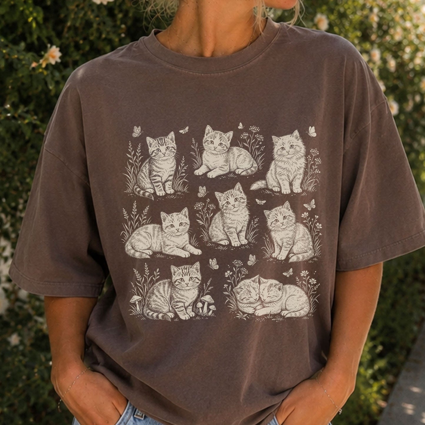 Vintage Cat Collage T-Shirt