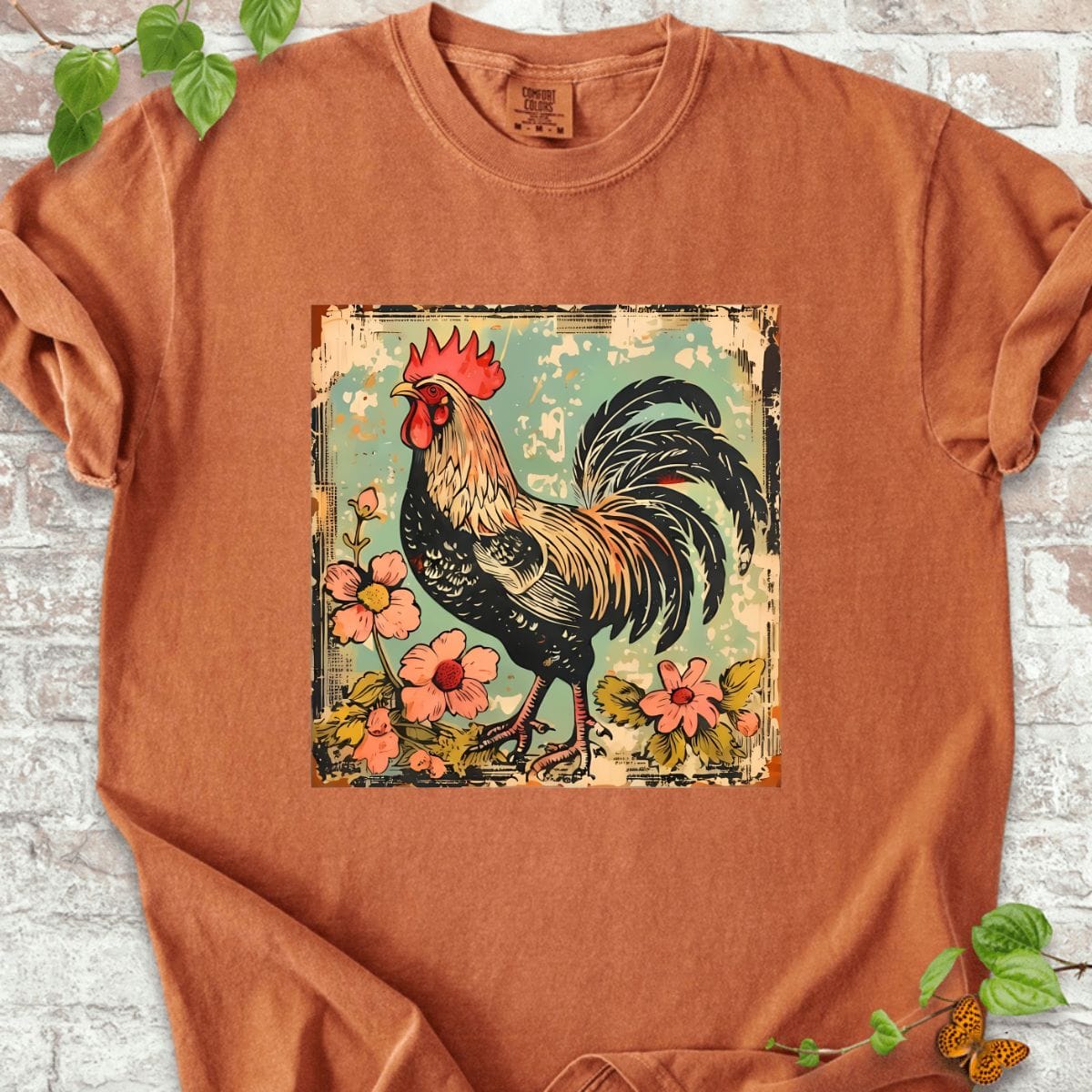 Chicken and Flowers T-Shirt