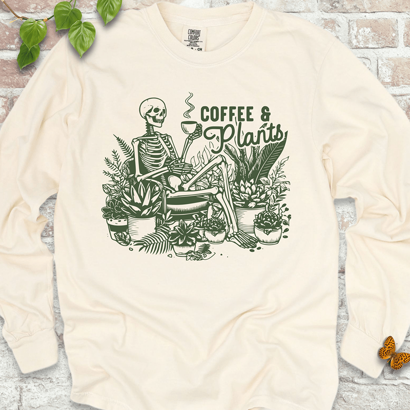 Coffee & Plants Skeleton Long Sleeves