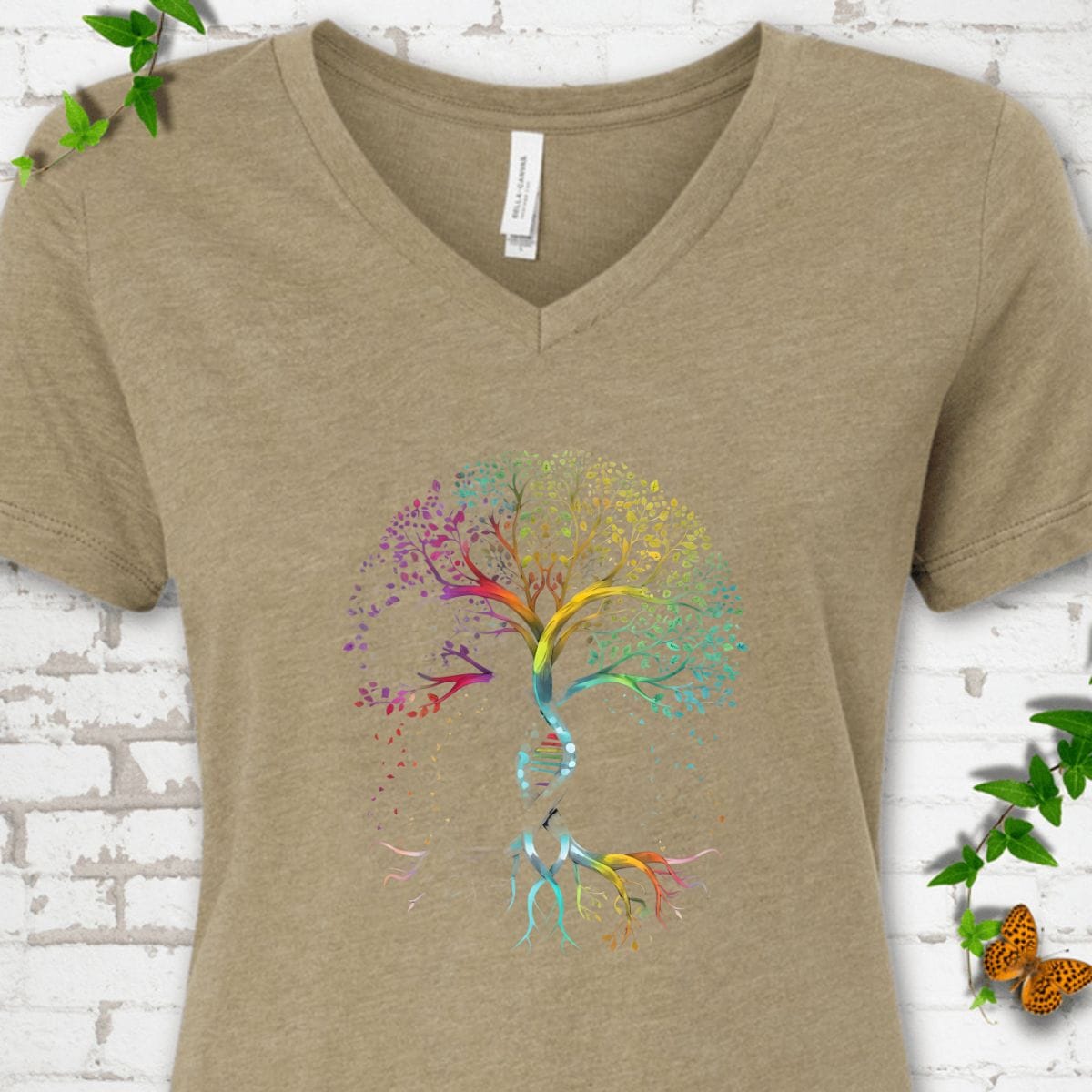 Colorful Tree of Life V-Neck T-Shirt