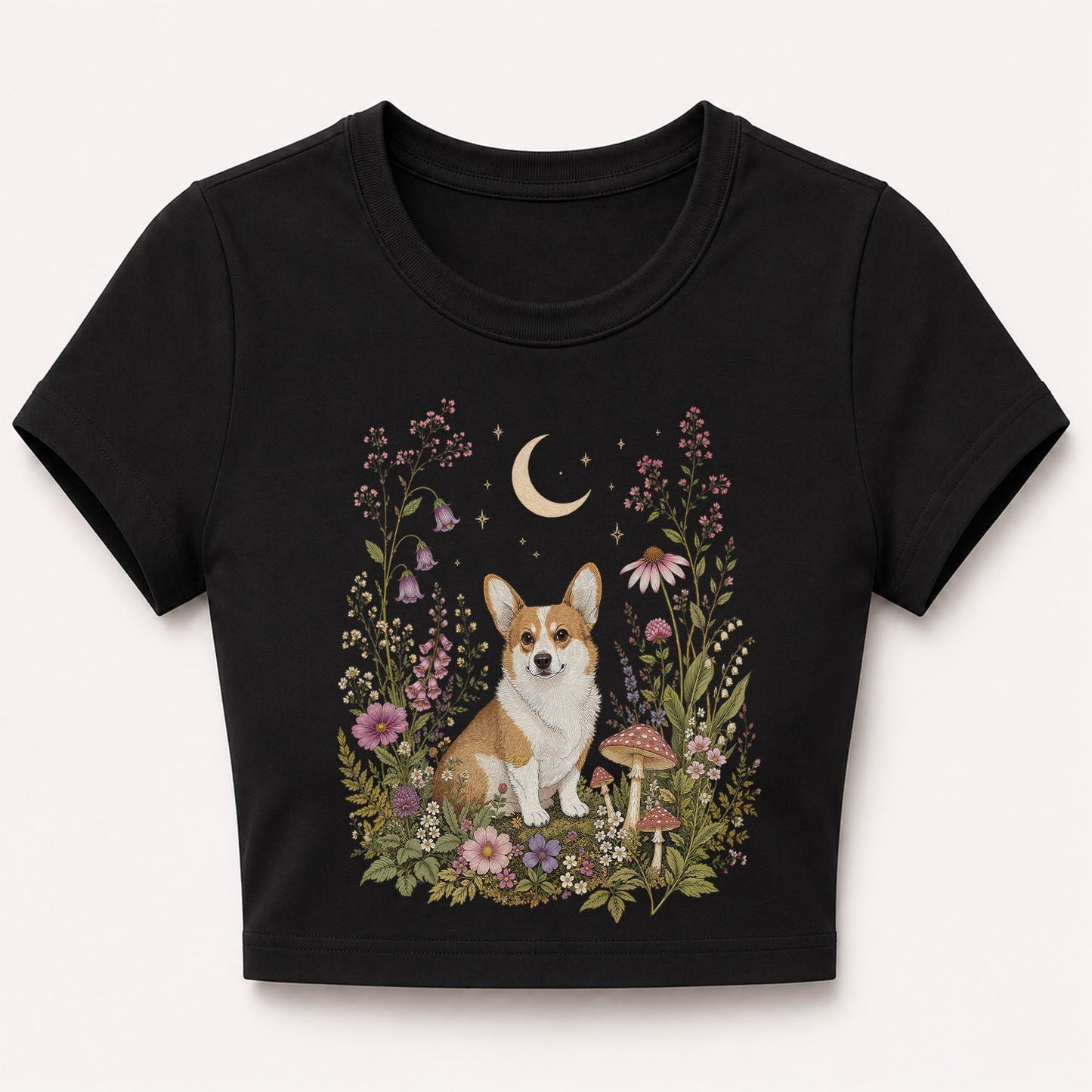 Corgi’s Secret Garden Cropped T-Shirt
