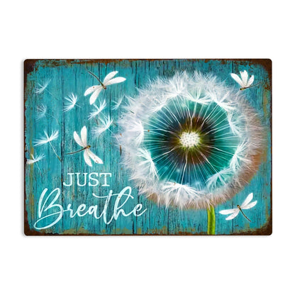 Dandelion & Dragonfly Metal Sign