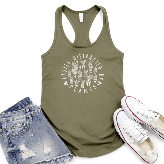 Distracted By Plants Women's Racerback Tank Top