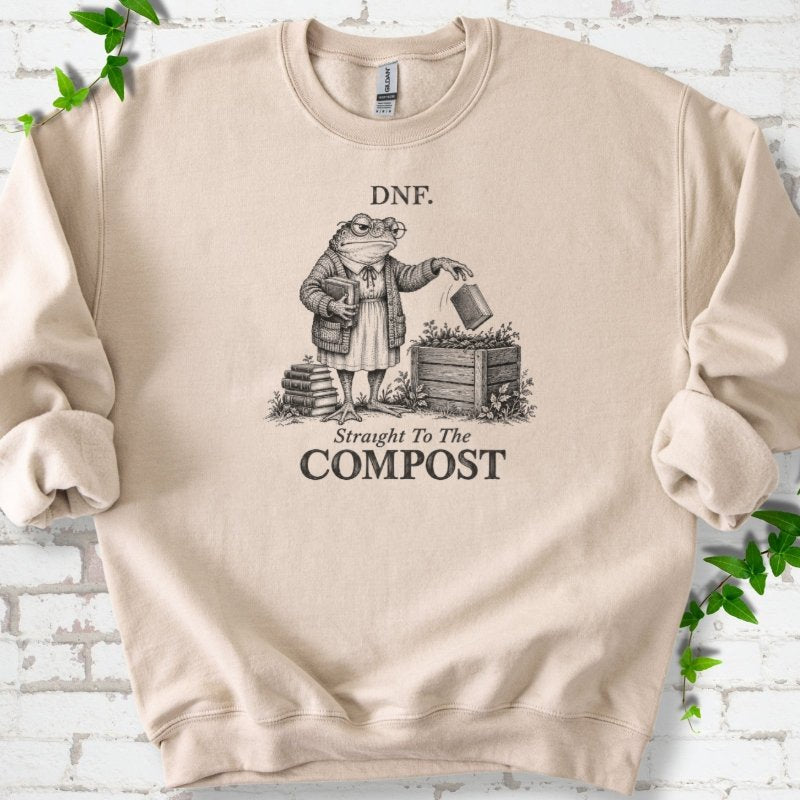 Dnf Frog Books Straight To Compost Sweatshirt in Sand – PlotlyGarden