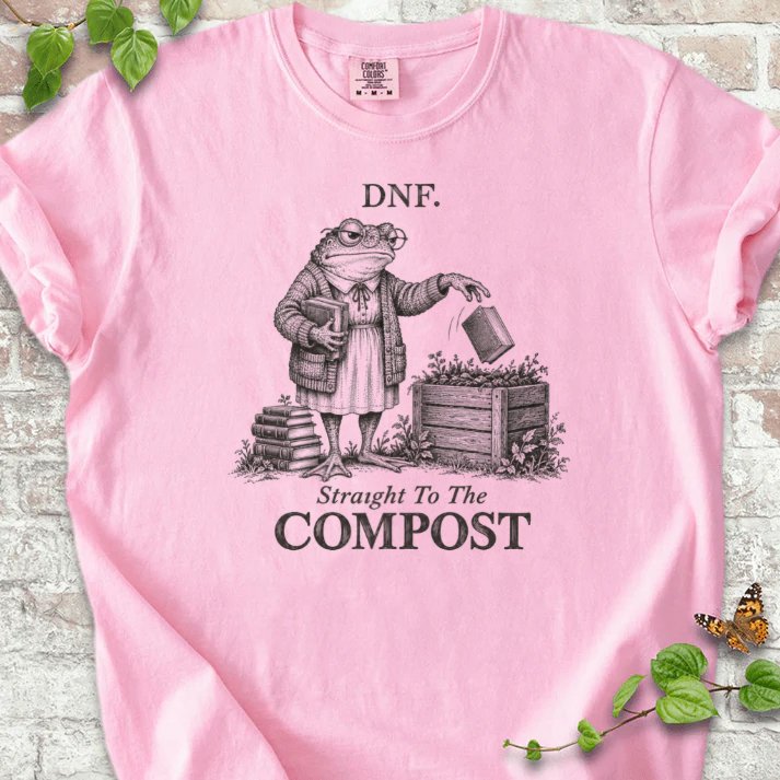 Dnf Frog Books Straight To Compost T-Shirt in Blossom – PlotlyGarden
