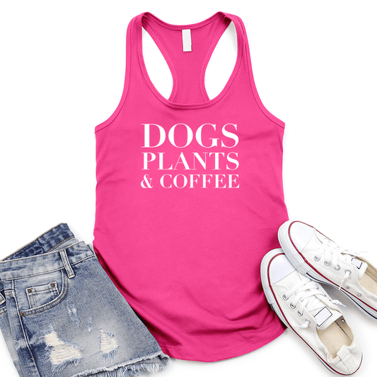 Dogs Plants And Coffee Women's Racerback Tank Top