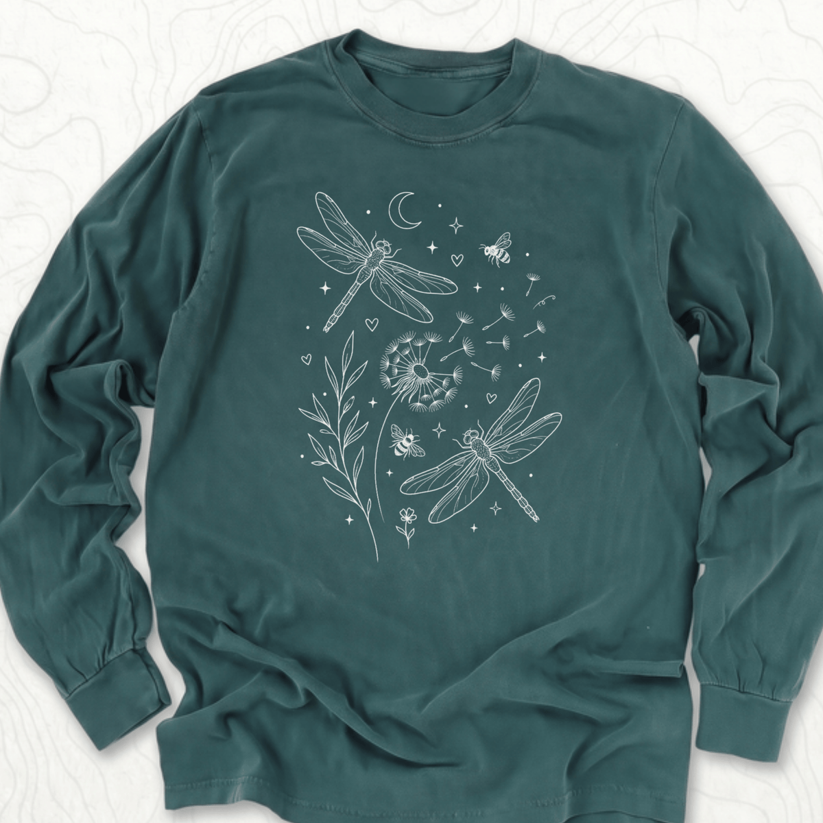 Dragonfly Dandelion LS T-shirt