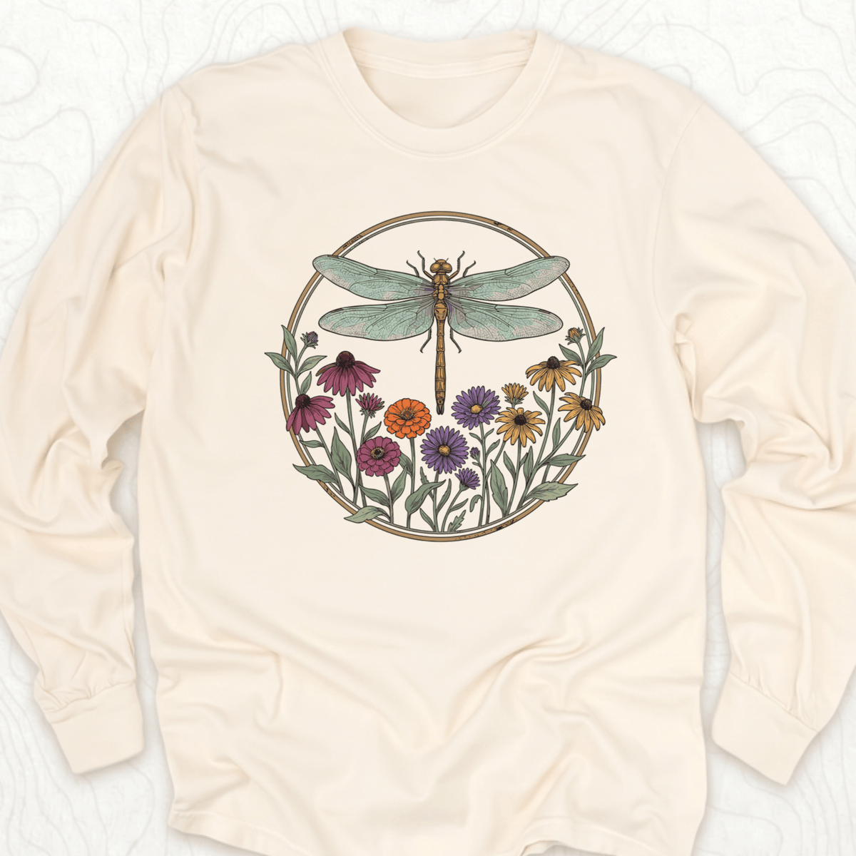 Dragonfly Wildflowers LS T-shirt