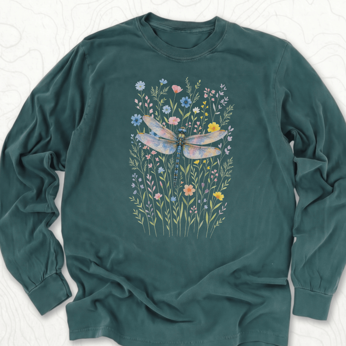Dragonfly Wildflowers LS T-shirt