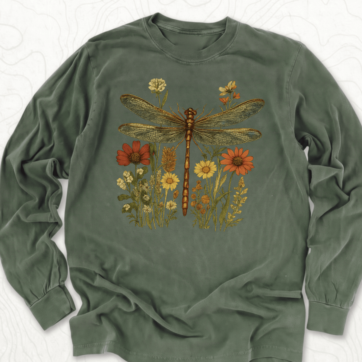Dragonfly Wildflowers LS T-shirt